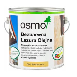 OSMO 000 Bezbarwna Lazura Olejna Na Zewnątrz 2,5 litra
