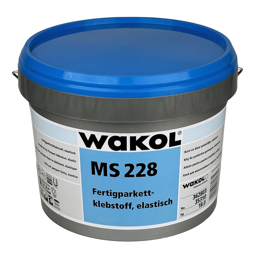 WAKOL MS 228 Klej do Parkietów Gotowych, Elasatyczny 18 kilogramów