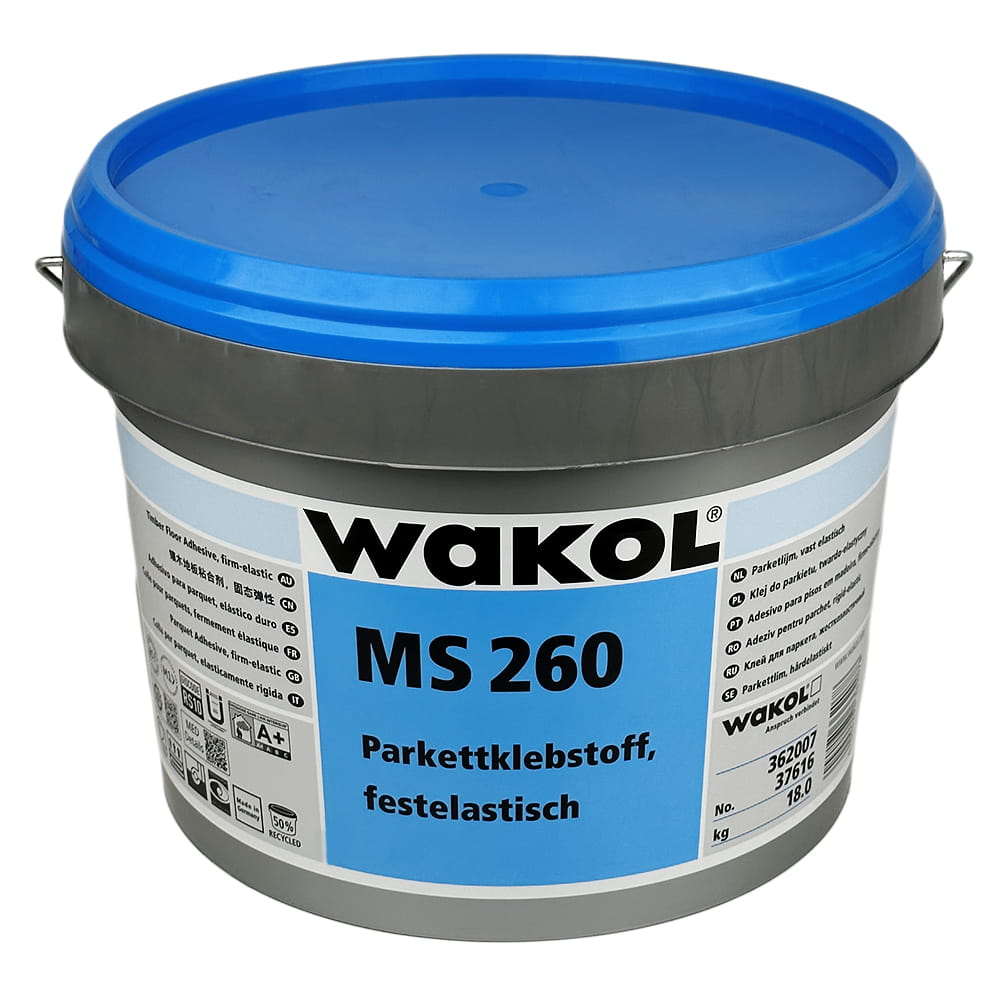 WAKOL MS 260 - Klej Twardo - Elastyczny na Bazie MS - Polimerów 18 kilogramów