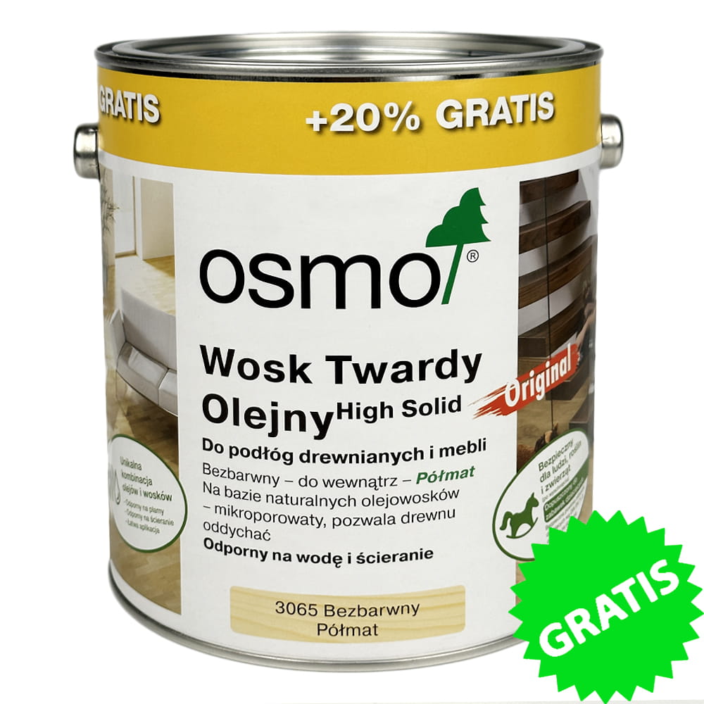 OSMO 3065 Wosk Twardy Olejny Półmat 3 Litry