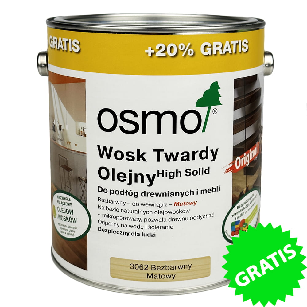 OSMO 3062 Wosk Twardy Olejny Matt 3 Litry