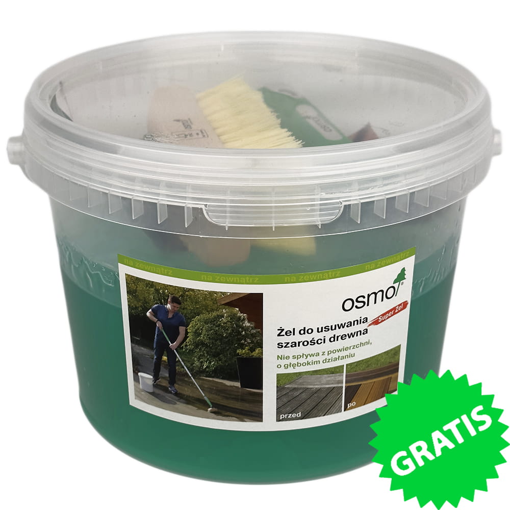 OSMO 6609 Środek do Usuwania Szarości Drewna - żel 2,50 litra + SZCZOTKA DO ZMYWANIA TARASU GRATIS