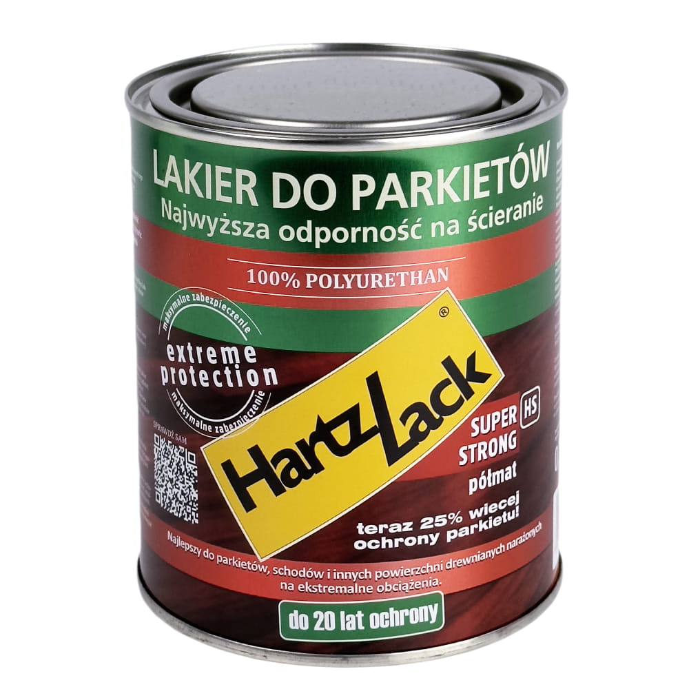 HartzLack SUPER STRONG HS Półmat Poliuretanowy Lakier do Parkietu 0,75 litra