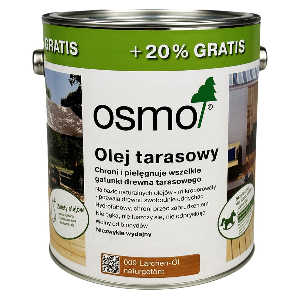 OSMO 009 Modrzew Naturalnie Stonowany Olej do Tarasów 3 litry 1 szt.