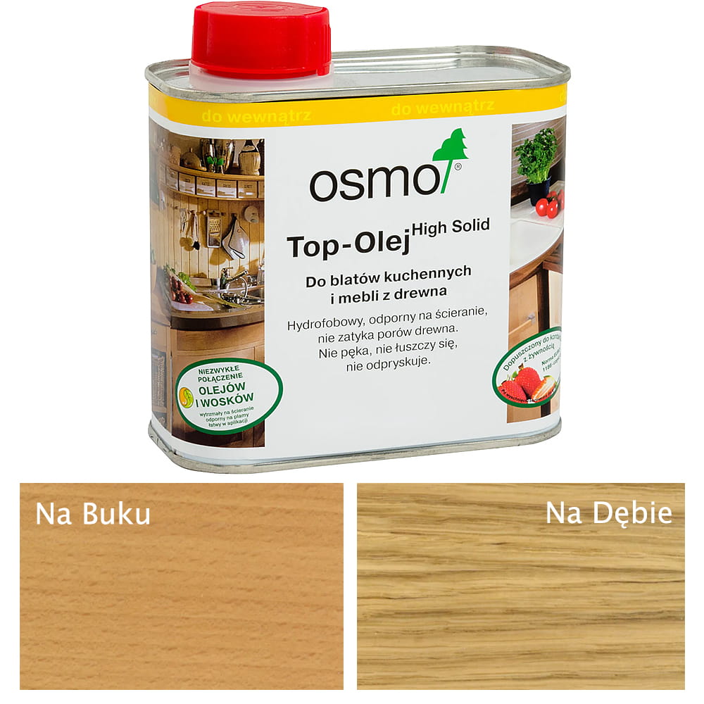 OSMO 3028 Top - Olej Bezbarwny do Blatów Kuchennych Jedwabisty Połysk 0,5 litra
