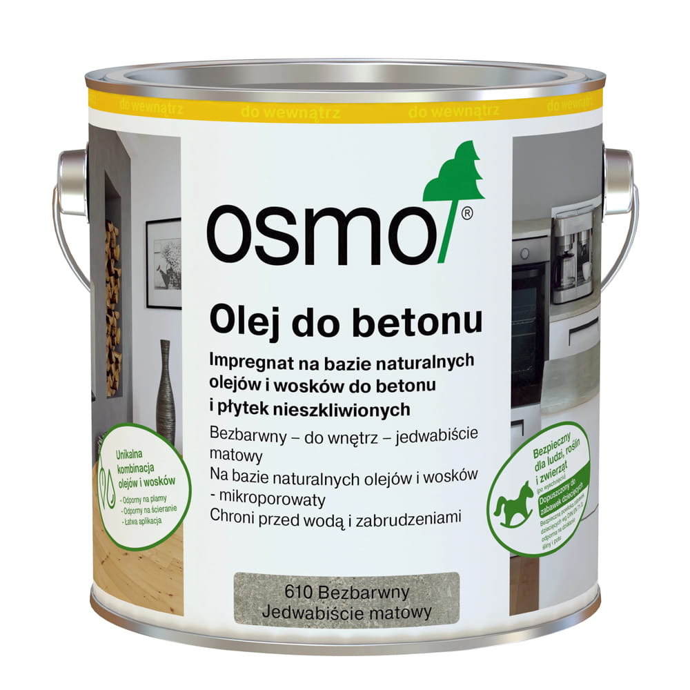 OSMO 610 Olej Do Betonu Bezbarwny Jedwabiście Matowy 2,5 litra