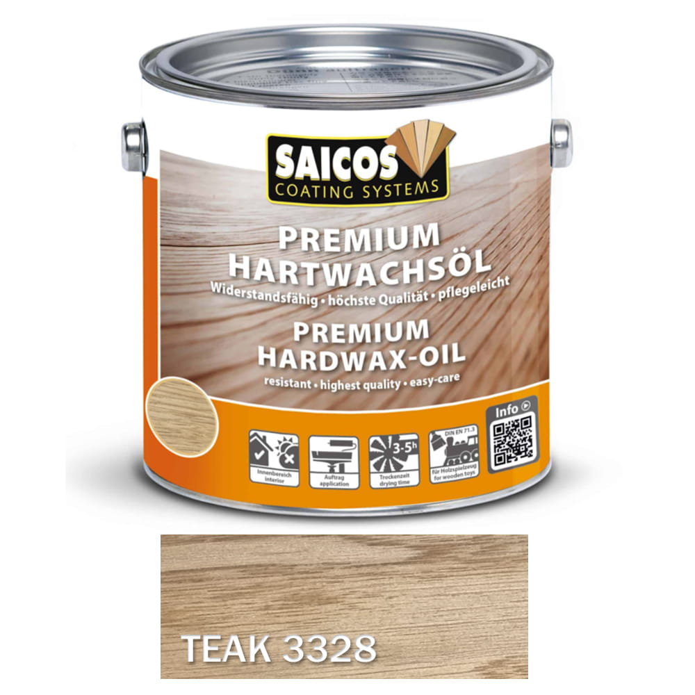 SAICOS 3328 Twardy Wosk Premium Matowy TEAK Transparentny Mat 0,75 litra 1 szt.