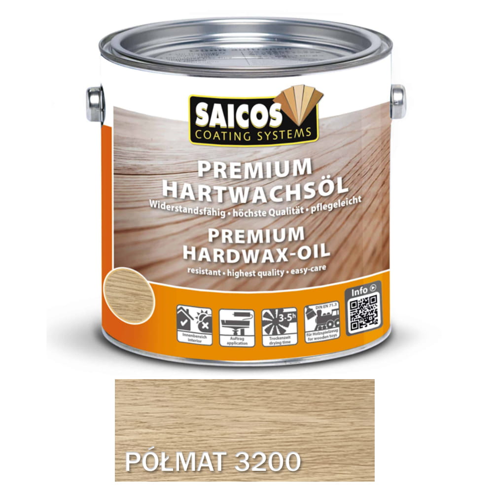 SAICOS 3200 Twardy Wosk Olejny Premium Półmat 10 litrów 1 szt.