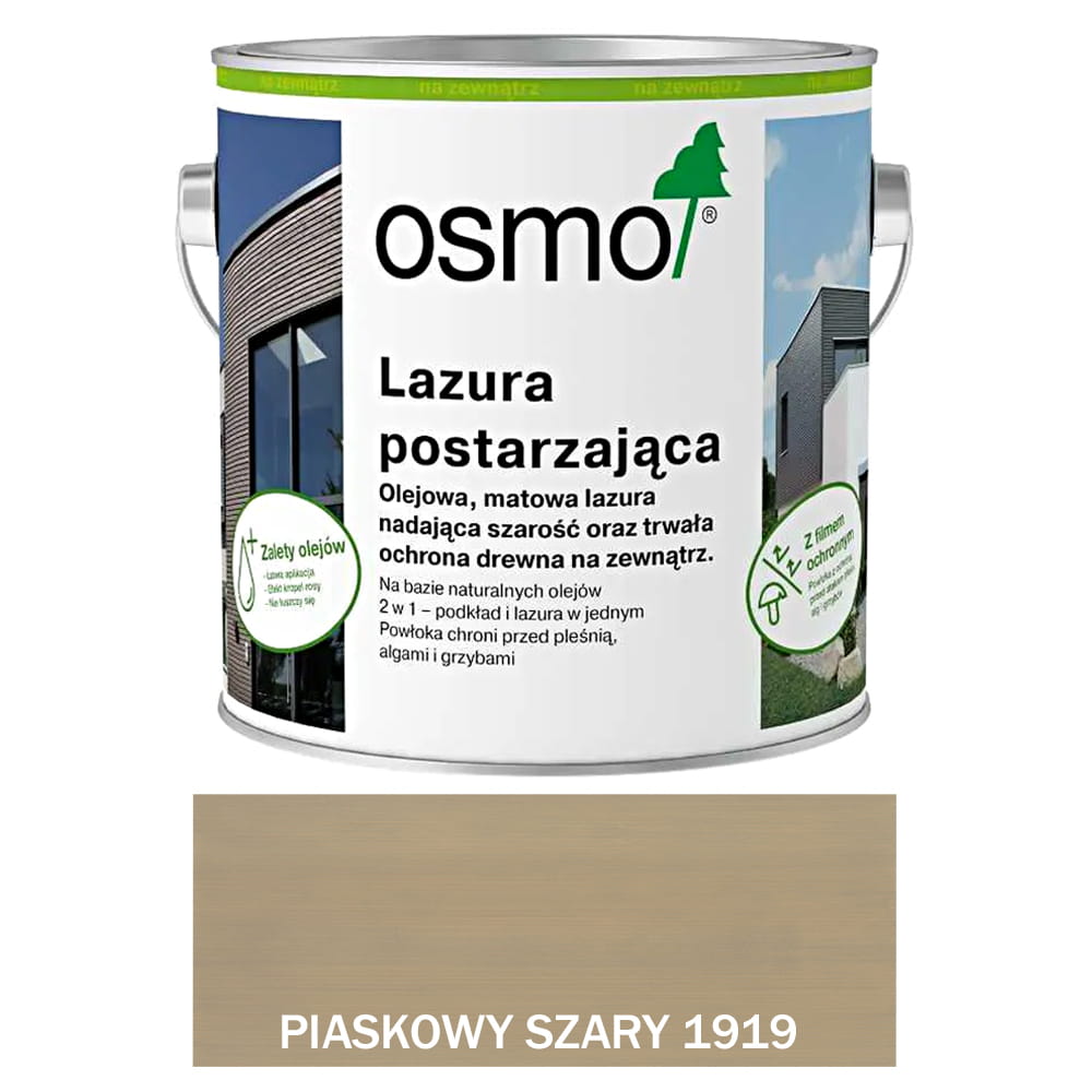 OSMO 1919 Lazura Olejna Postarzająca PIASKOWY SZARY 0,75 litra 1 szt.