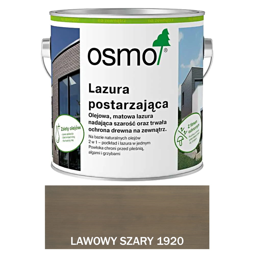 OSMO 1920 Lazura Olejna Postarzająca LAWOWY SZARY 0,75 litra 1 szt.