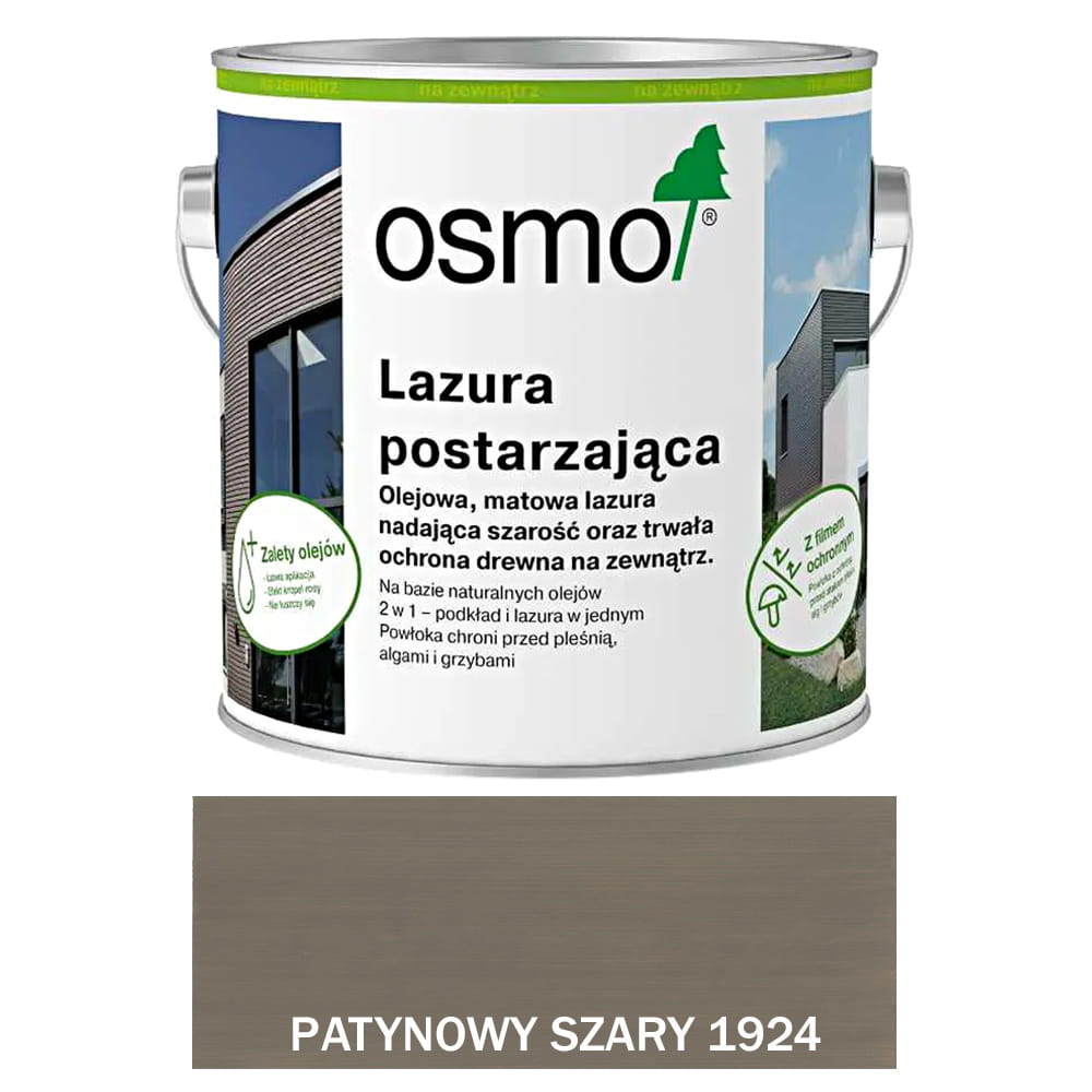 OSMO 1924 Lazura Olejna Postarzająca PATYNOWY SZARY 0,75 litra 1 szt.
