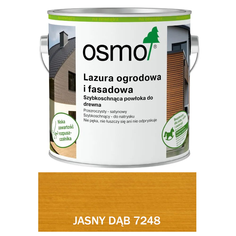 OSMO 7248 Lazura Ogrodowa i Fasadowa JASNY DĄB 2,5 litra 1 szt.