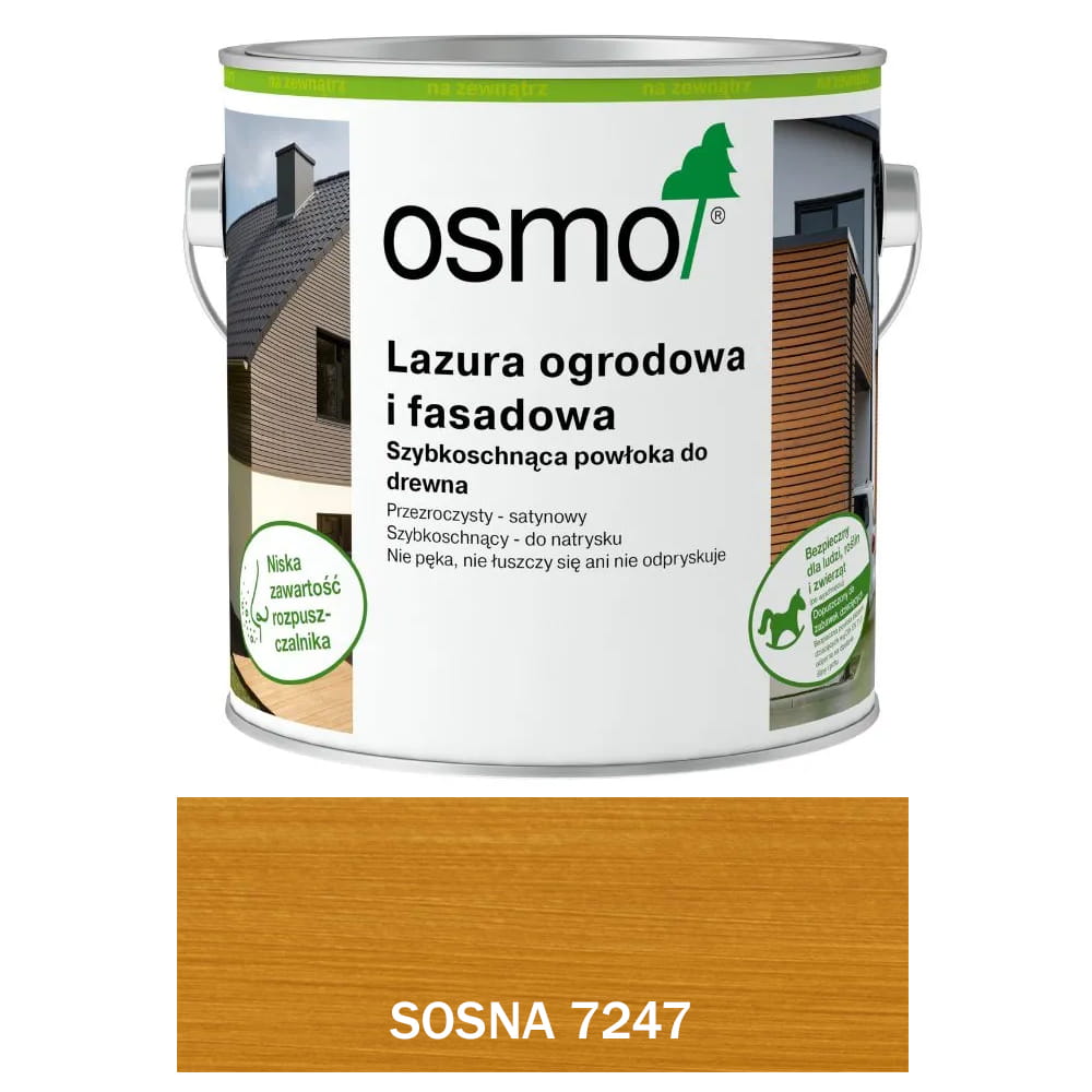 OSMO 7247 Lazura Ogrodowa i Fasadowa SOSNA 0,75 litra 1 szt.