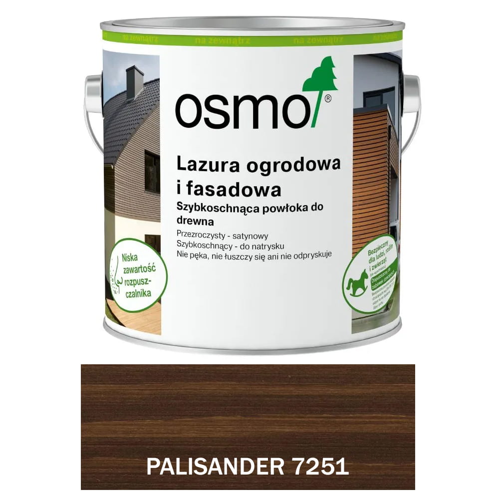OSMO 7251 Lazura Ogrodowa i Fasadowa PALISANDER 2,5 litra 1 szt.