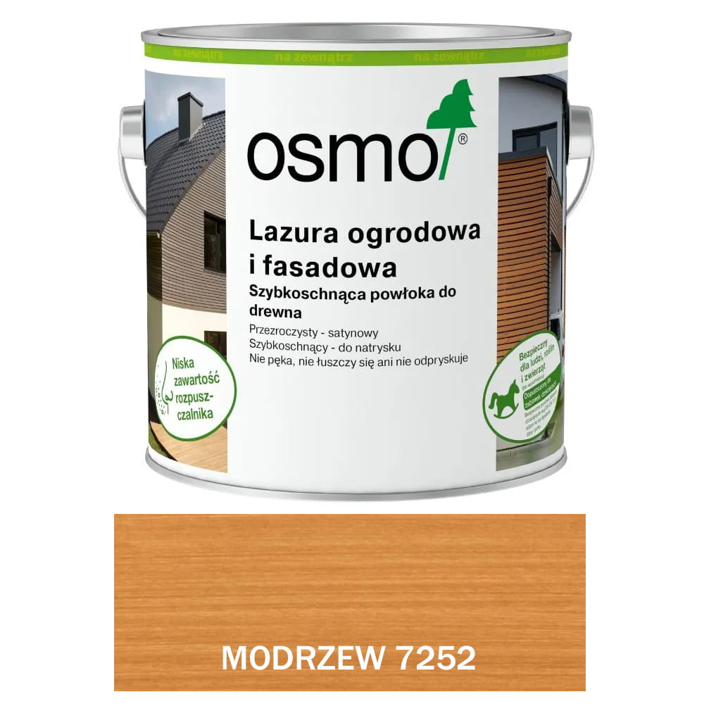 OSMO 7252 Lazura Ogrodowa i Fasadowa MODRZEW 2,5 litra 1 szt.