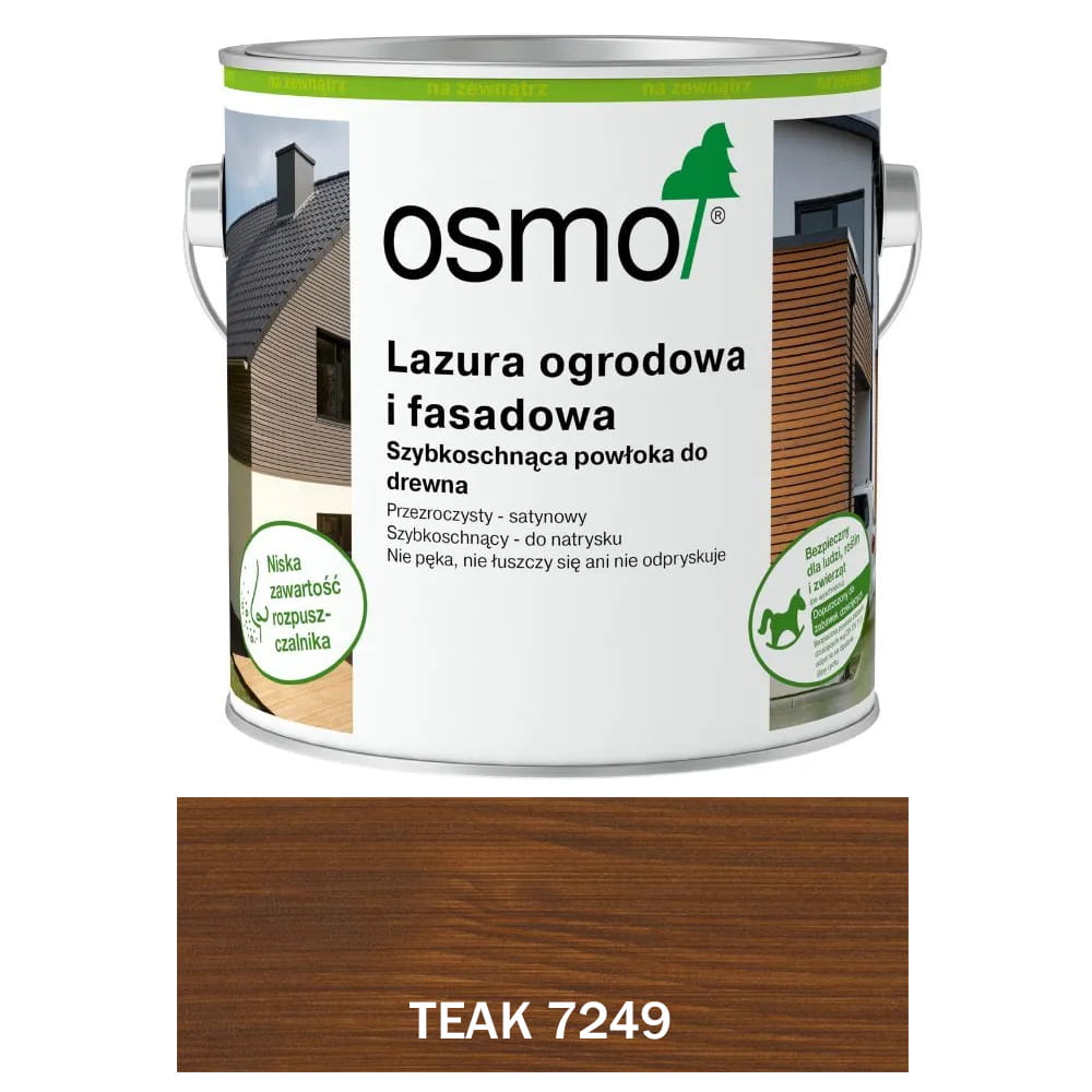 OSMO 7249 Lazura Ogrodowa i Fasadowa TEAK 2,5 litra 1 szt.