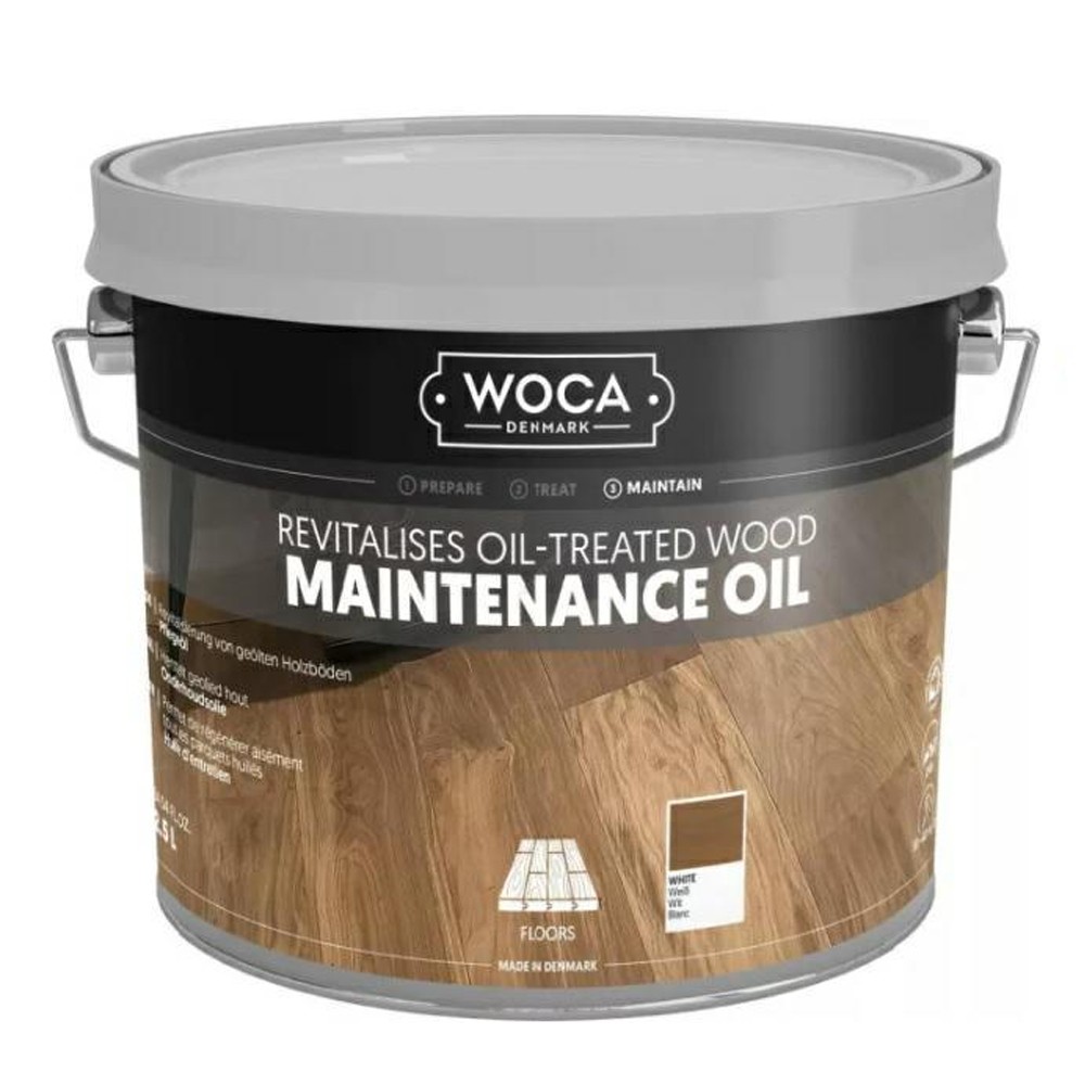 WOCA Maintenance Oil White (Biały) – Olej Pielęgnacyjny Regeneracyjny do Odświeżania Podłogi Olejowanej | 2,5 litra 1 szt.