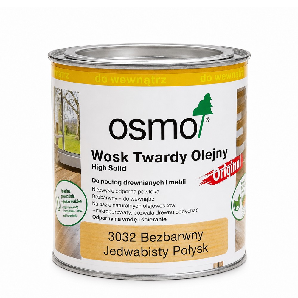 OSMO 3032 Wosk Twardy Olejny Bezbarwny Jedwabisty Połysk | 0,375 litra