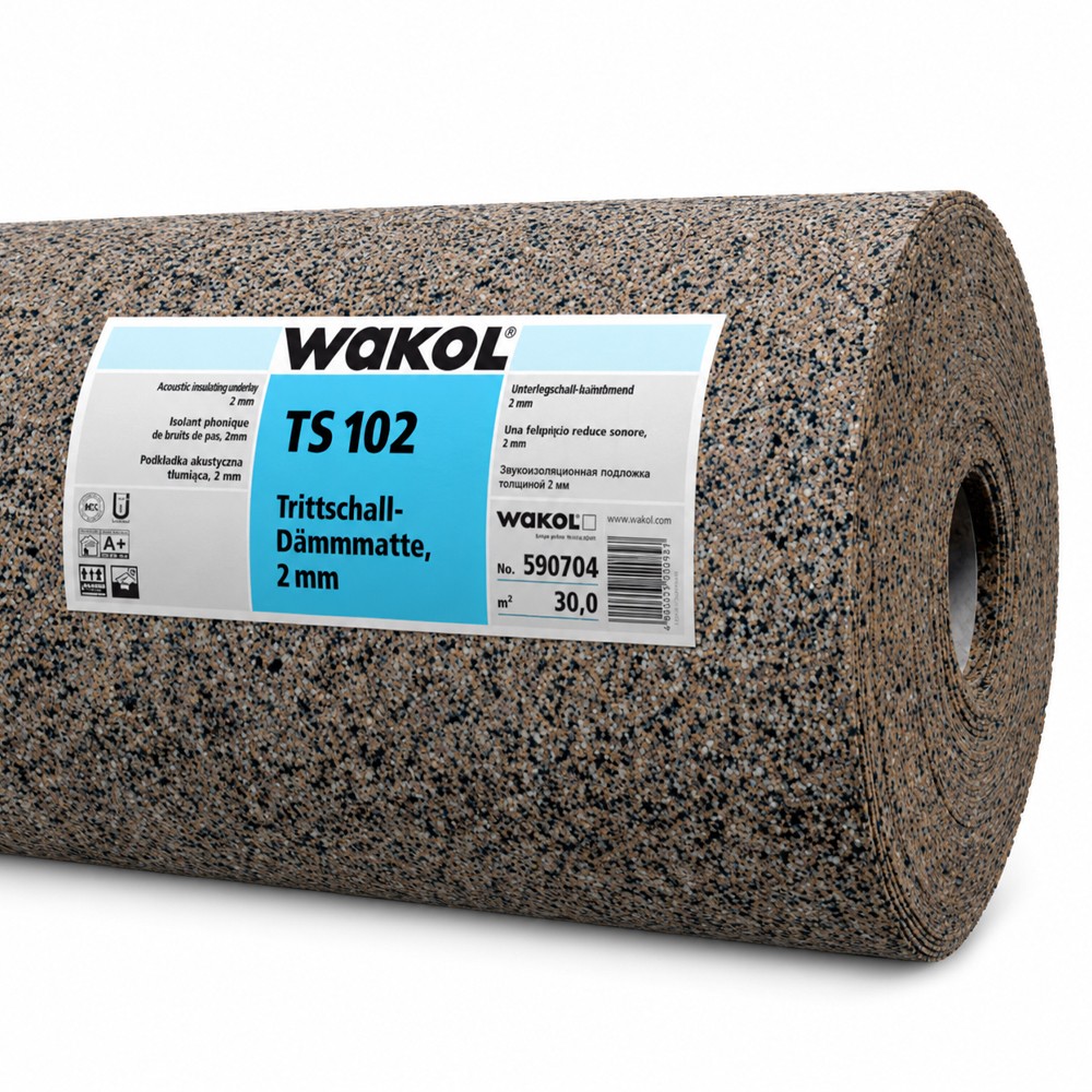 WAKOL TS 102 – Mata Dźwiękochłonna Tłumiąca Kroki, gr. 2 mm | Rolka 30 m, szer. 1 m - 30 m² | cena za 1 mb